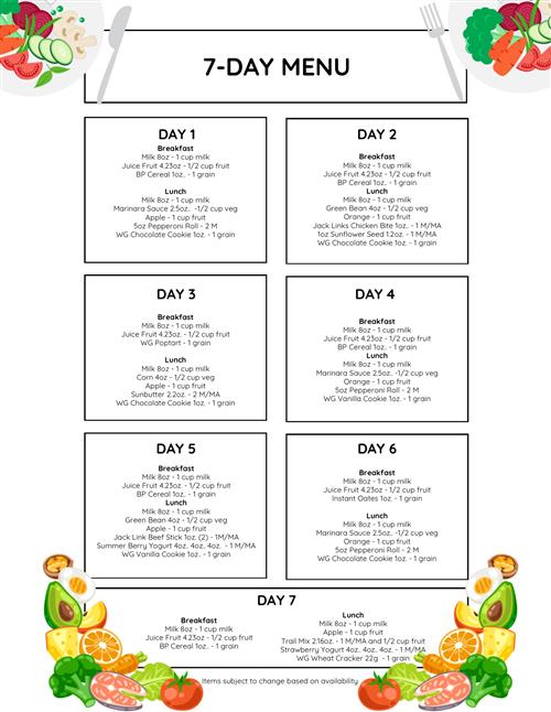Meal Box Menu